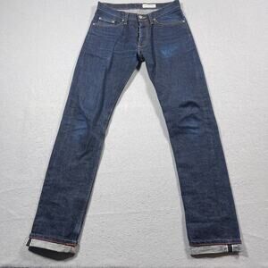 Gustin Jeans Men 31x34 Slim Fit Raw Selvedge Denim Button Fly Made in USA